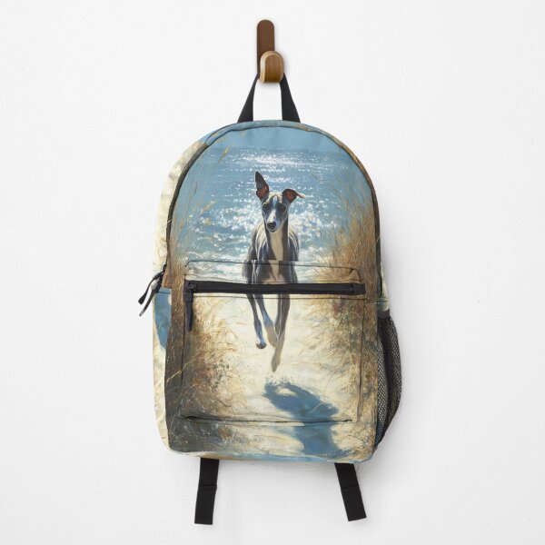 Item preview, A sleek Italian Greyhound sprinting across a sunlit coastal path, Dogs in Motion designed and sold by CDC40.