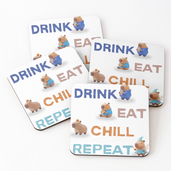 Item preview, Drink Eat Chill Repeat with Capybara designed and sold by TrisselShop.