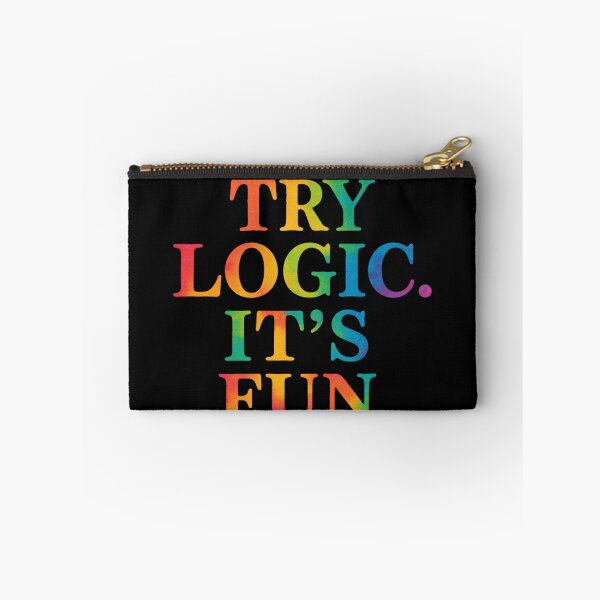 Item preview, Try Logic Its Fun Vibrant Rainbow Quote Art designed and sold by ArtComixHaven.
