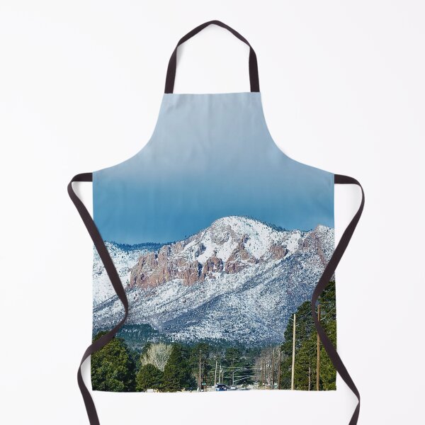 Item preview, Winter scene — Snow Capped Red Rock Mountain – Winter Road and Pine Forest Landscape Photography Print designed and sold by aadventures.