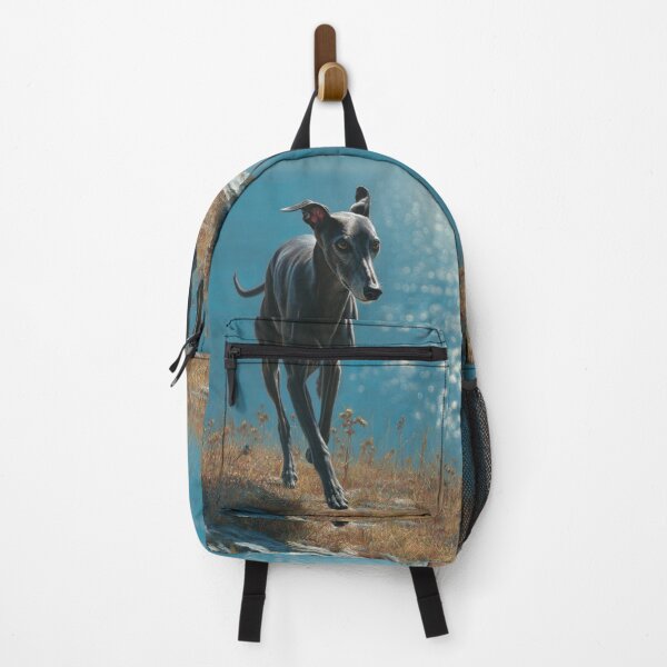 Item preview, A sleek Italian Greyhound sprinting across a sunlit coastal path, Dogs in Motion designed and sold by CDC40.