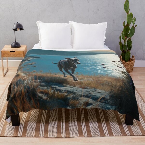 Item preview, A sleek Italian Greyhound sprinting across a sunlit coastal path, Dogs in Motion designed and sold by CDC40.