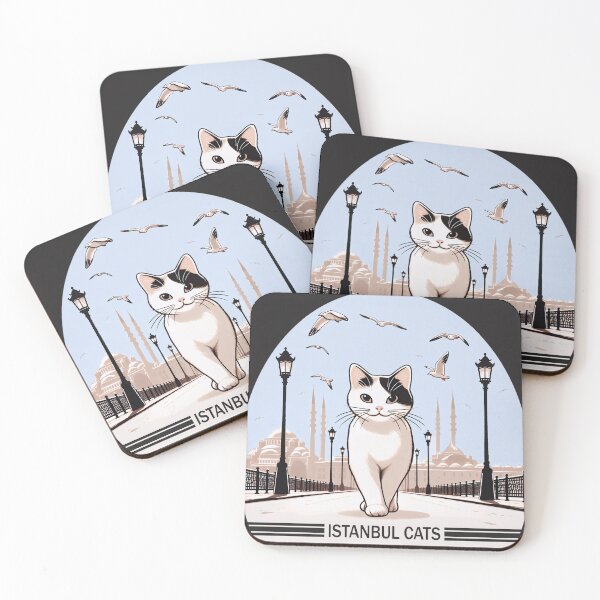 Item preview, Istanbul Cats – Cute Cat Walking on Galata Bridge Illustration designed and sold by Ascend777.