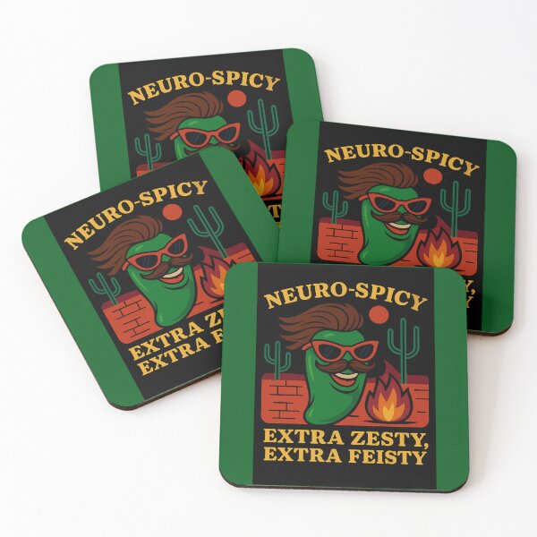 Item preview, NEURO-SPICY EXTRA ZESTY EXTRA FEISTY, GREEN JALAPENO SHORT BROWN HAIR MUSTACHE designed and sold by spectrum_tech_trade_school_village_and_training_center.