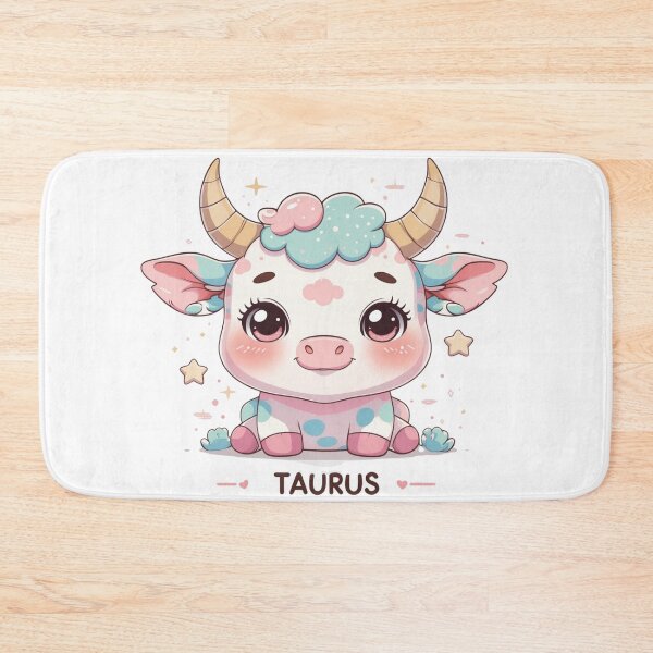 Item preview, Kawaii Taurus Cow Cute Zodiac Sign Illustration designed and sold by LaurannaDesign.