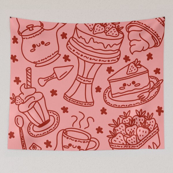 Item preview, Strawberry Cheesecake Red Pattern mjoylawson designed and sold by mjoylawson.au.