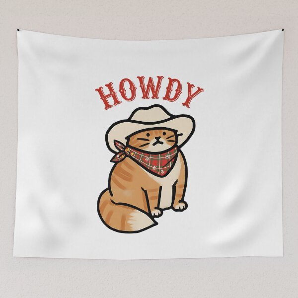 Item preview, Howdy Cat Cowboy Hat Bandana Funny Western Kitten Sheriff Meowdy Texas Gift designed and sold by Pawrizzma POD.