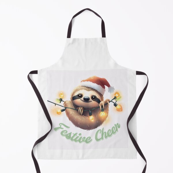 Item preview, Cute Santa Sloth Hanging from Christmas Lights – Kawaii Christmas Sloth Art, Cozy Holiday Illustration designed and sold by SmartyWonders.