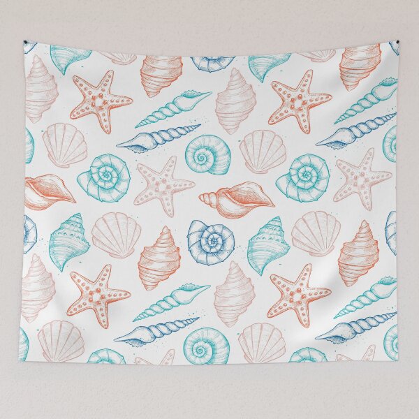 Item preview, Nautical Summer Seashells, Seashells Watercolor designed and sold by newburyboutique.