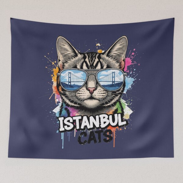 Item preview, Istanbul Cats – Cool Cat With Sunglasses and Bosphorus Bridge Art designed and sold by Ascend777.