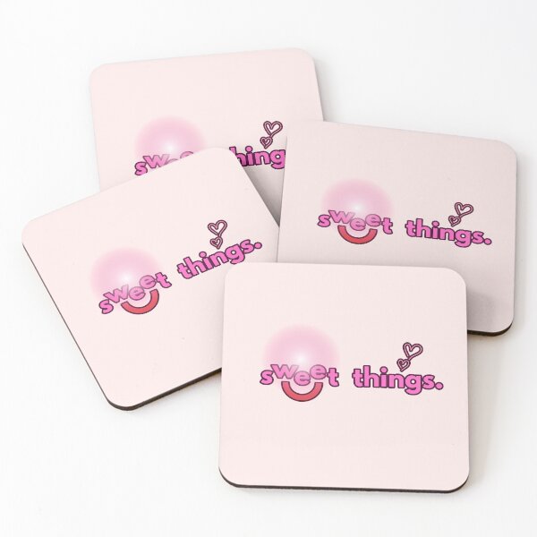 Item preview, Sweet Things – Cute Pink Aesthetic Typography Tee – Smiley & Hearts Design designed and sold by PriyaMagic.