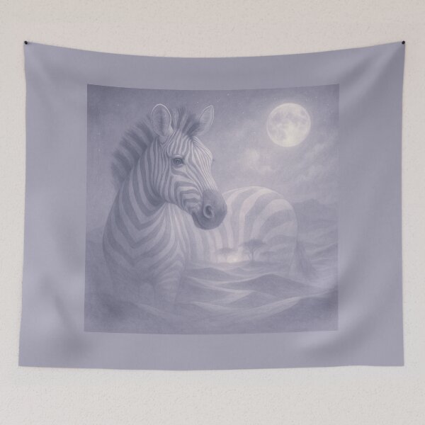 Item preview, Zebra of the Lunar Sands – Moonlit Desert Spirit | GeoWild Designs designed and sold by GeoWild Designs.