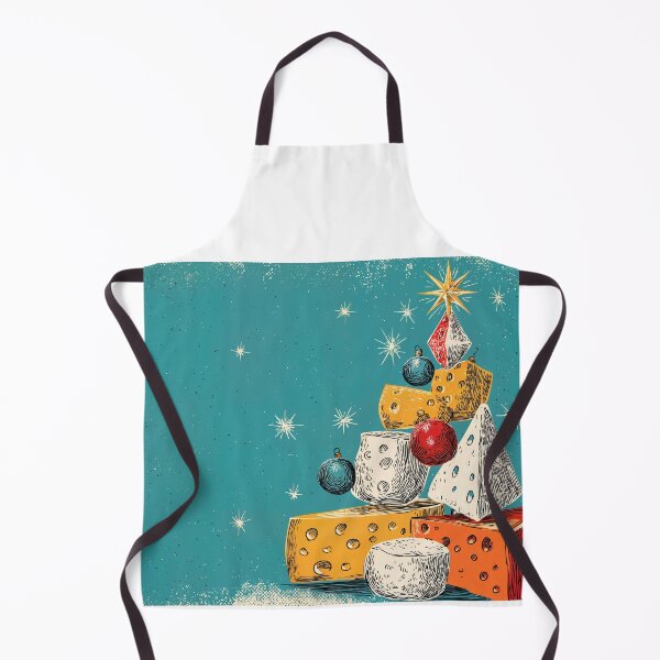Item preview, Say CHEESE! A Festive Cheese Christmas Tree Stacked with Colorful Ornaments and Star Topped Starry Background designed and sold by OlfactoART Studio.