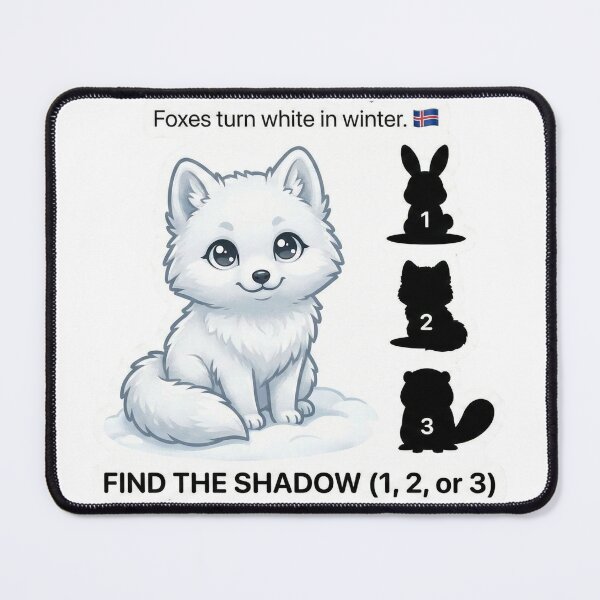 Item preview, Arctic Fox Shadow Match Game | Educational Winter Animal Art designed and sold by MiracleDroplet.