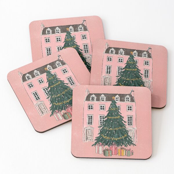 Item preview, Festive Glow at the Townhouse- A Christmas Tree Adorned with Gifts and Holiday Charm designed and sold by OlfactoART Studio.
