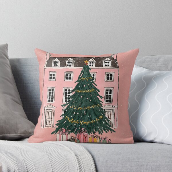 Item preview, Festive Glow at the Townhouse- A Christmas Tree Adorned with Gifts and Holiday Charm designed and sold by OlfactoART Studio.