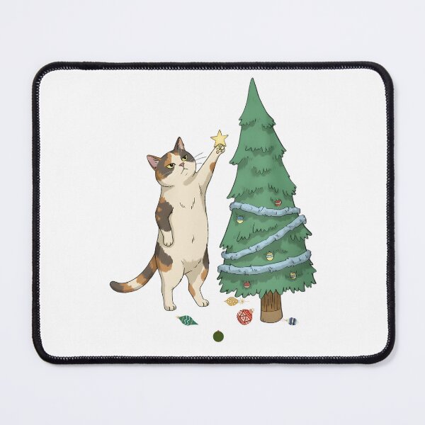 Item preview, A calico cat decorating a Christmas tree,Christmas Calico Cat Oversized T-Shirt designed and sold by PrintMod.