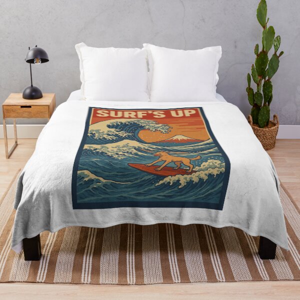 Item preview, Surf’s Up Dog – Retro Wave Art designed and sold by Boonesmood.