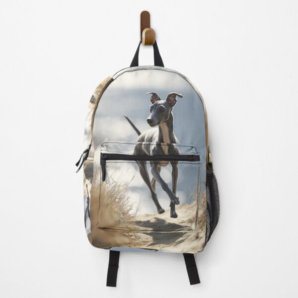 Item preview, A sleek Italian Greyhound sprinting across a sunlit coastal path, Dogs in Motion designed and sold by CDC40.