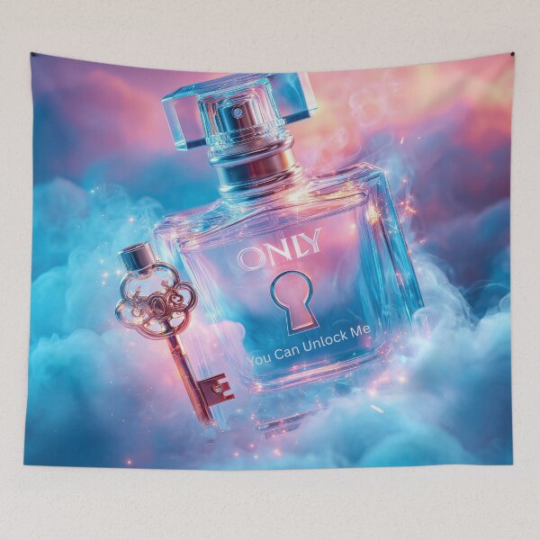 Item preview, “ONLY — You Can Unlock Me” | Surreal Perfume Bottle & Key Concept Art designed and sold by VisionaryVeils.