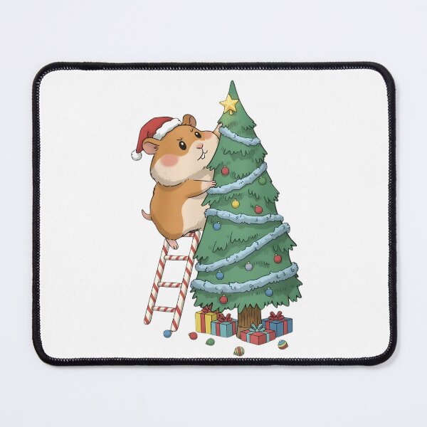 Item preview, A cute hamster decorating a Christmas tree,cute hamster at christmas Relaxed Fit T-Shirt designed and sold by PrintMod.