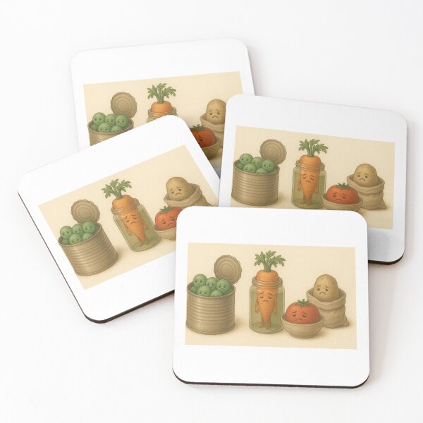 Item preview, Sad Vegetables Collection – Lonely Pea, Carrot, Tomato & Potato Illustration designed and sold by RawGas.