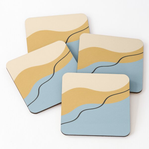 Item preview, Flow of Energy VI — Golden Soft Harmony (Minimalist Abstract Art in Warm Beige & Light Blue Tones) designed and sold by InspireVibeArt.