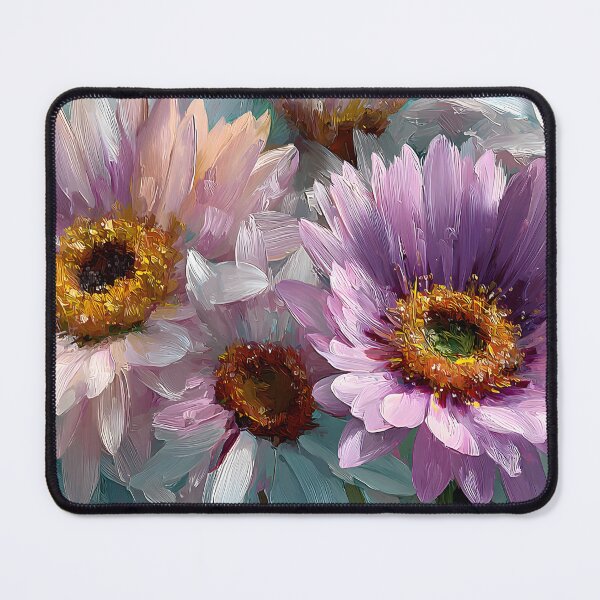 Item preview, Impressionist Sunflower Field Horizontal Art Lilac, Peach, and White Blooms designed and sold by daila70.