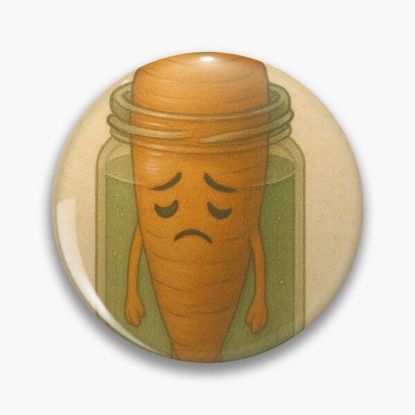 Item preview, Sad Carrot in a Jar – Lonely Vegetable Illustration designed and sold by RawGas.
