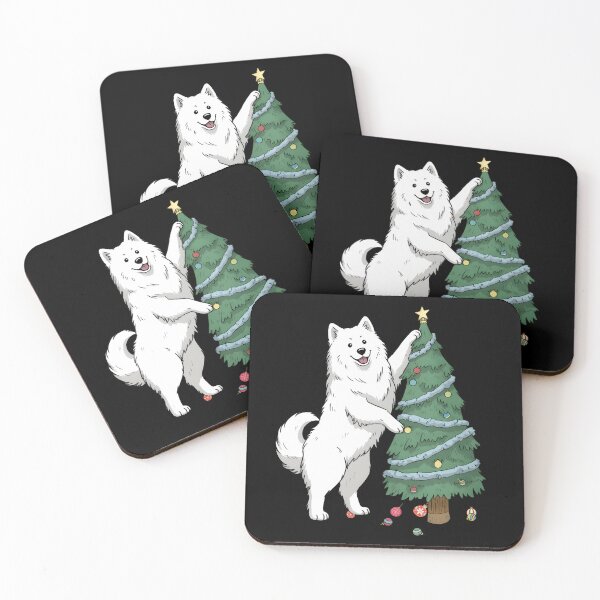 Item preview, A fluffy white Samoyed dog decorating a Christmas tree,American Eskimo Christmas Tree Classic T-Shirt designed and sold by PrintMod.