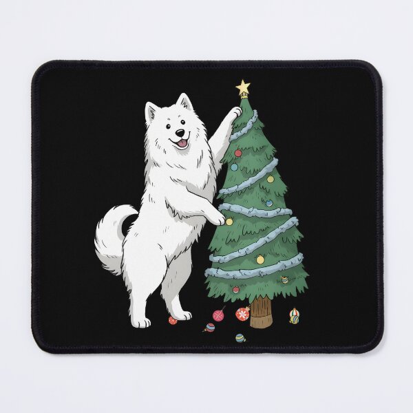 Item preview, A fluffy white Samoyed dog decorating a Christmas tree,American Eskimo Christmas Tree Classic T-Shirt designed and sold by PrintMod.