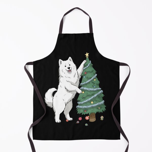 Item preview, A fluffy white Samoyed dog decorating a Christmas tree,American Eskimo Christmas Tree Classic T-Shirt designed and sold by PrintMod.