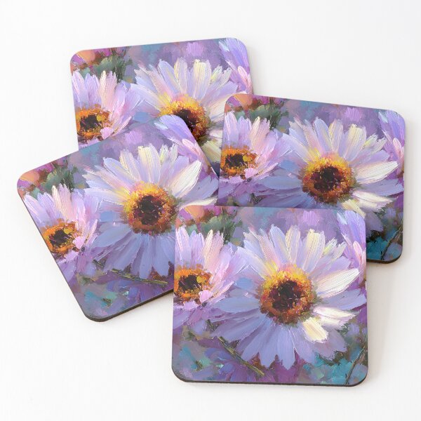 Item preview, Impressionist Sunflower Field Horizontal Art Delicate Lilac Blooms designed and sold by daila70.