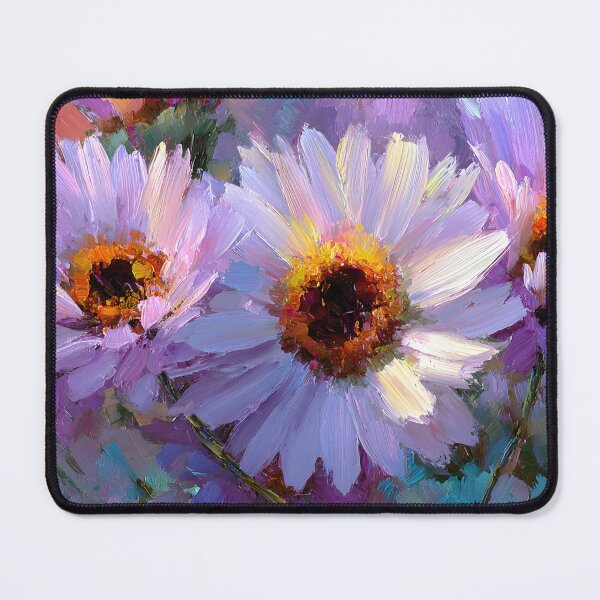 Item preview, Impressionist Sunflower Field Horizontal Art Delicate Lilac Blooms designed and sold by daila70.