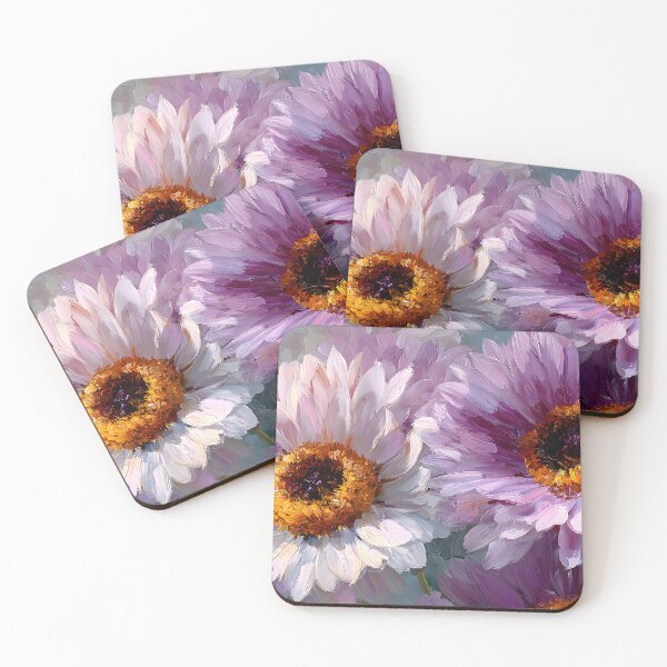 Item preview, Impressionist Sunflower Field Horizontal Art Soft Lilac and Pink Blooms designed and sold by daila70.