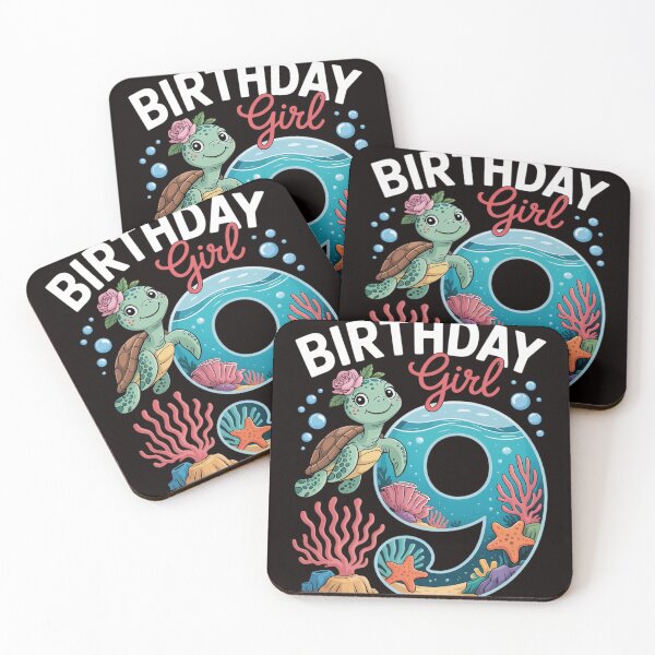 Item preview, Birthday Girls 9th Sea Turtle 9 Year Old Ocean Aquarium designed and sold by MelSurf.