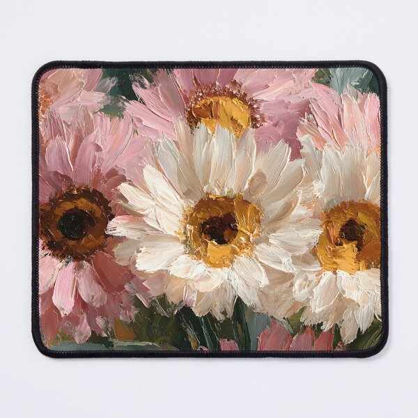 Item preview, Impressionist Sunflower Field Horizontal Art Pink and Beige Blooms designed and sold by daila70.