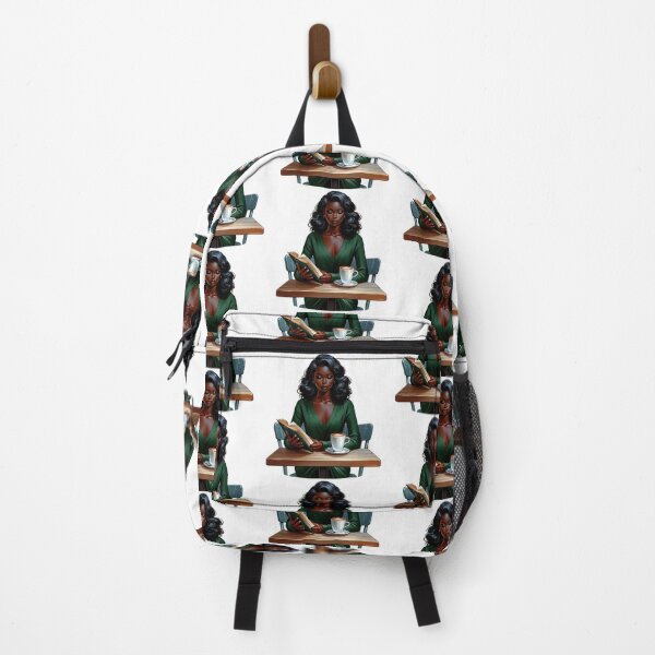 Item preview, Cozy Coffee Shop Reader – Dark Skin Woman Reading With Latte designed and sold by Lulunza.