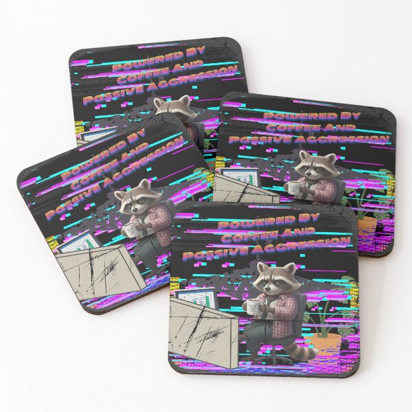 Item preview, Powered By Coffee & Passive Aggression - Edgy Raccoon WFH Humor, Office Coffee Lover Gift designed and sold by Searching ideas.