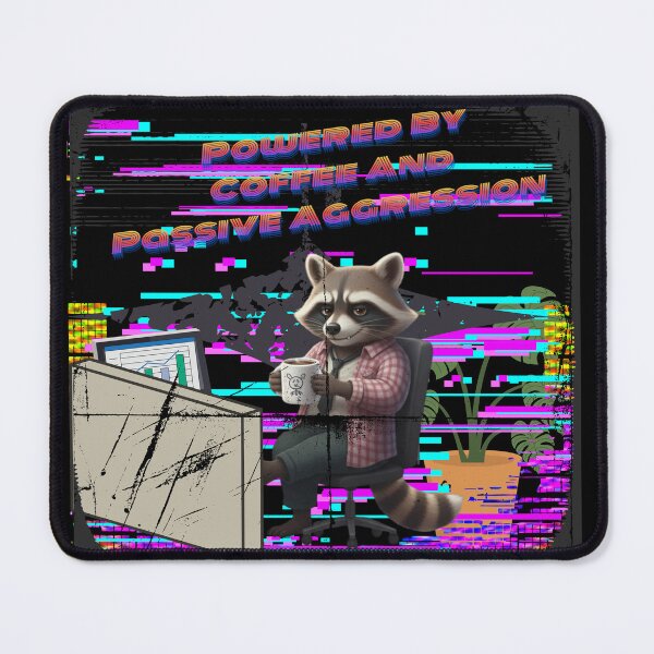 Item preview, Powered By Coffee & Passive Aggression - Edgy Raccoon WFH Humor, Office Coffee Lover Gift designed and sold by Searching ideas.