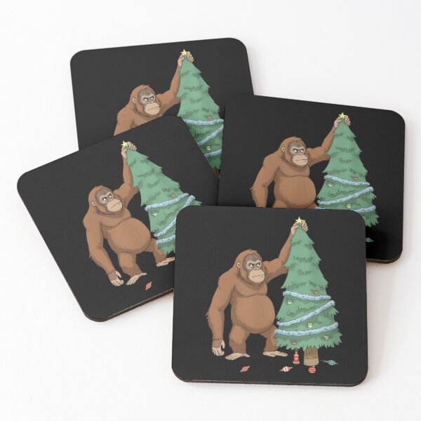 Item preview, An orangutan decorating a Christmas tree,Ugly Christmas Sweater – Orangutan Oversized T-shirt designed and sold by PrintMod.