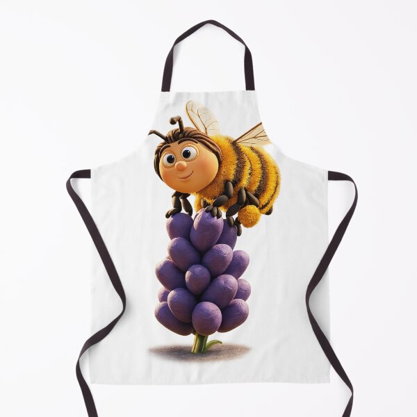 Item preview, Bee on Grapes -cute cartoon illustration designed and sold by chunzartshop.