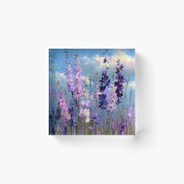 Item preview, Impressionist Pale Lilac Wildflower Field Vertical Floral Art designed and sold by daila70.
