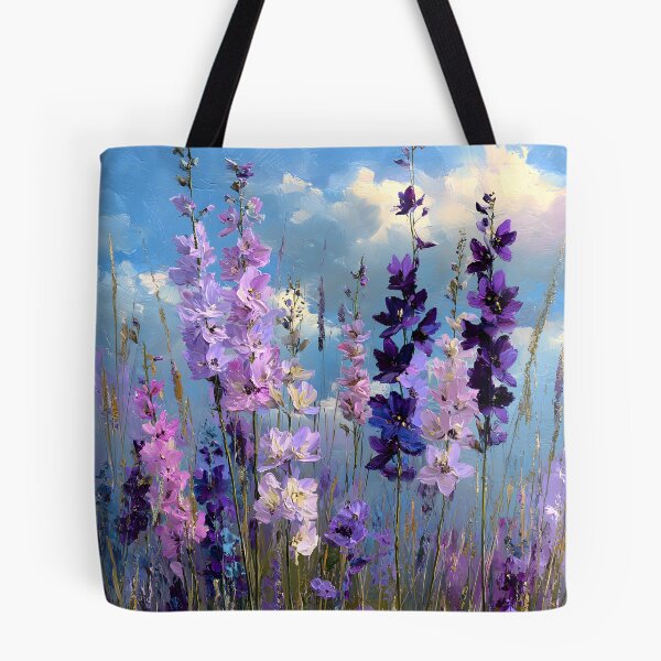 Item preview, Impressionist Pale Lilac Wildflower Field Vertical Floral Art designed and sold by daila70.