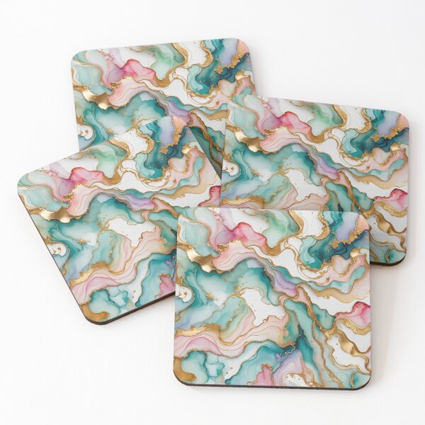 Item preview, Aqua, Pink and Gold Swirls designed and sold by FireGirlinOz.