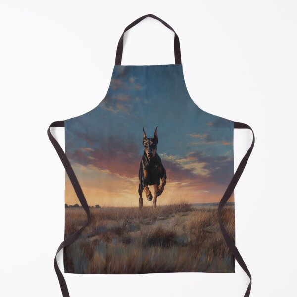 Item preview, A sleek Doberman Pinscher sprinting across an open plain at sunset, Dogs in Motion designed and sold by CDC40.