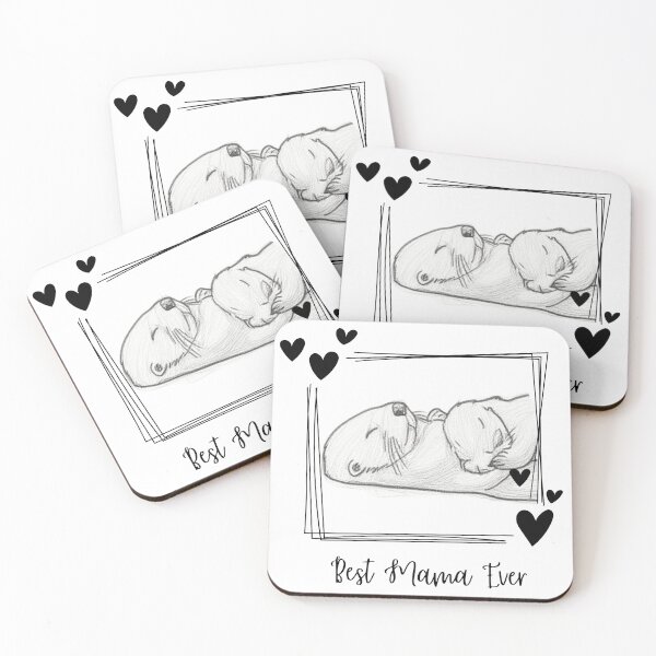 Item preview, Best Mama Ever. Sea Otter Mother and Baby Otter design designed and sold by SofikoDesigns.