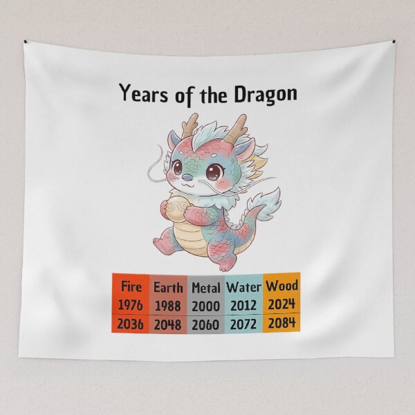 Item preview, Chinese Zodiac Dragon Years | Cute Animal Art designed and sold by Pets & Memes & Stuff.