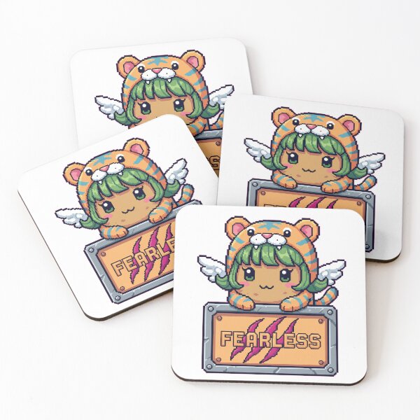 Item preview, Fearless Tiger Potato Sticker – Kawaii 16-bit SNES Pixel Art Angel Warrior designed and sold by Pixel Girl Aesthetic Studio.
