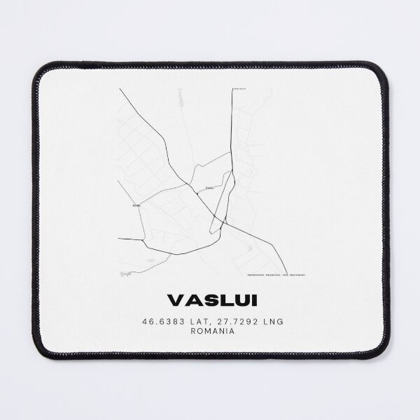 Item preview, Vaslui Romania Minimalist Black and White Map designed and sold by RM-Journey.